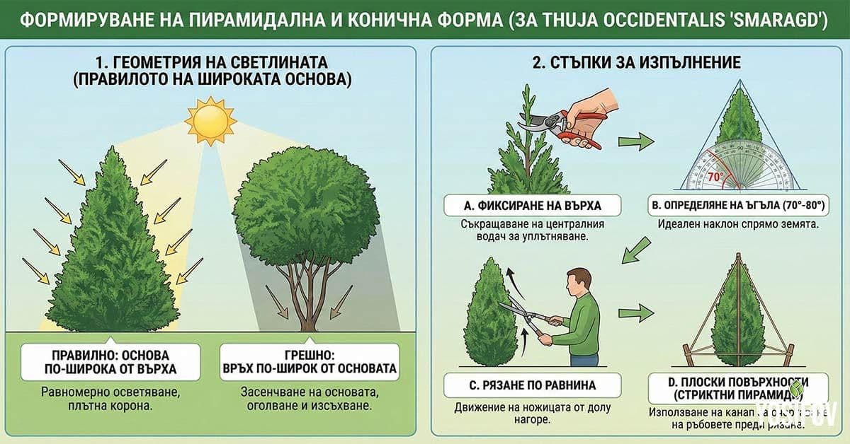 Подрязване в пирамидална форма
