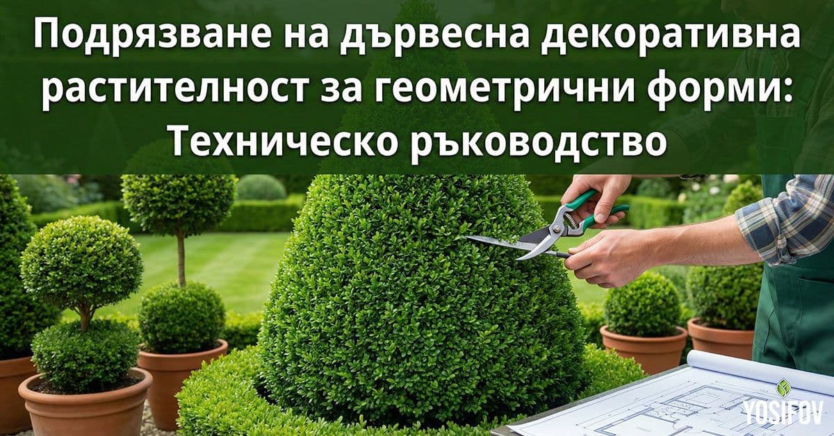 Подрязване на дървесна декоративна растителност за топиарни форми
