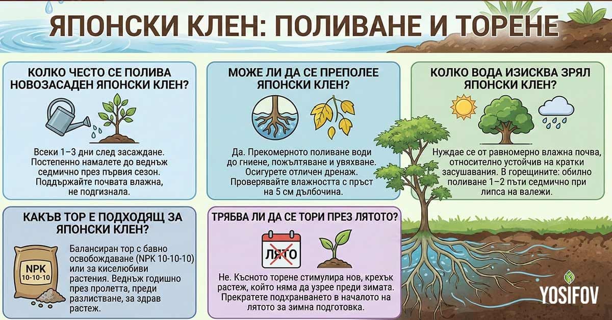 японски клен поливане